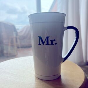 Spectrum Designz Ceramic Mr. Mug Tall Mister Black and White Tea Coffee Comfy K4